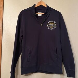 UW- Eau Claire Bluegolds Zippered Sweatshirt Size Medium Wisconsin